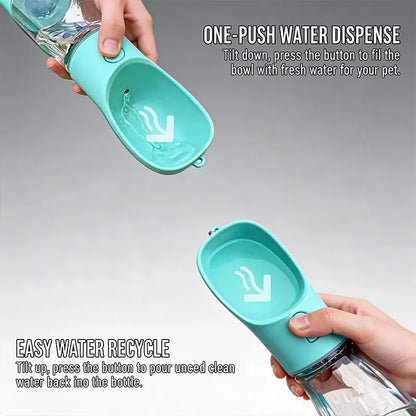 3-in-1 Portable Pet Water Bottle with Poop Bag Dispenser - 20 Oz Leak-Proof Container for Travel, Hiking, and Outdoor Activities
