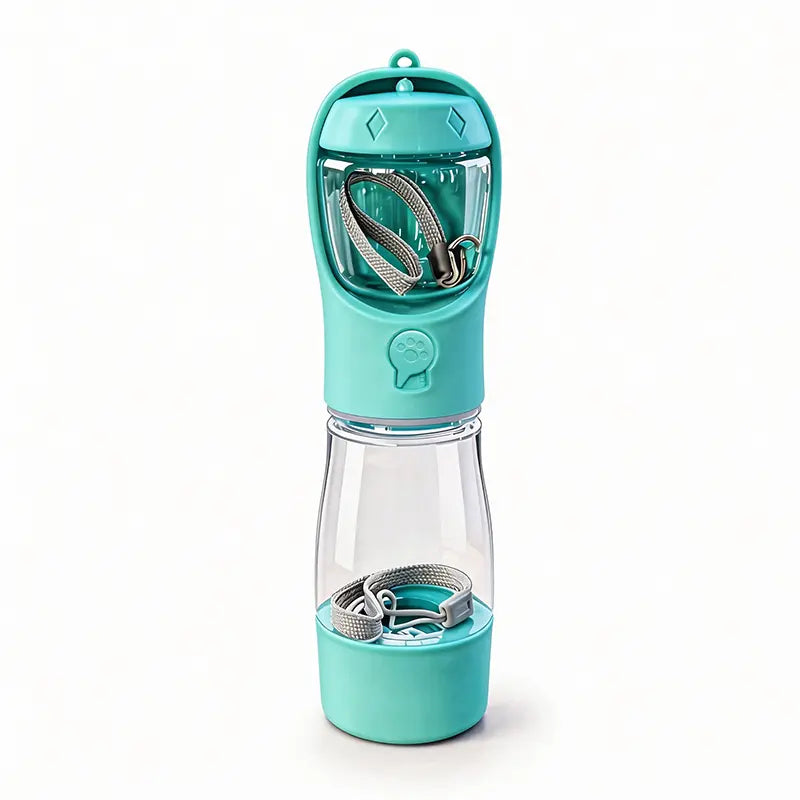 3-in-1 Portable Pet Water Bottle with Poop Bag Dispenser - 20 Oz Leak-Proof Container for Travel, Hiking, and Outdoor Activities