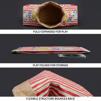 Giant Paper Crinkle Bag Tunnel for Indoor Cats - Collapsible 29.5 x 13.8 Inch Interactive Hideaway with Crinkle Sound for Kittens, Rabbits, and Ferrets