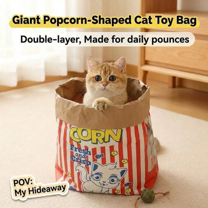 Giant Paper Crinkle Bag Tunnel for Indoor Cats - Collapsible 29.5 x 13.8 Inch Interactive Hideaway with Crinkle Sound for Kittens, Rabbits, and Ferrets