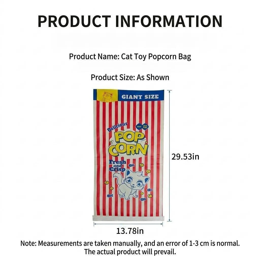 Giant Paper Crinkle Bag Tunnel for Indoor Cats - Collapsible 29.5 x 13.8 Inch Interactive Hideaway with Crinkle Sound for Kittens, Rabbits, and Ferrets