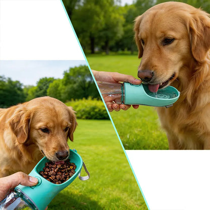 3-in-1 Portable Pet Water Bottle with Poop Bag Dispenser - 20 Oz Leak-Proof Container for Travel, Hiking, and Outdoor Activities