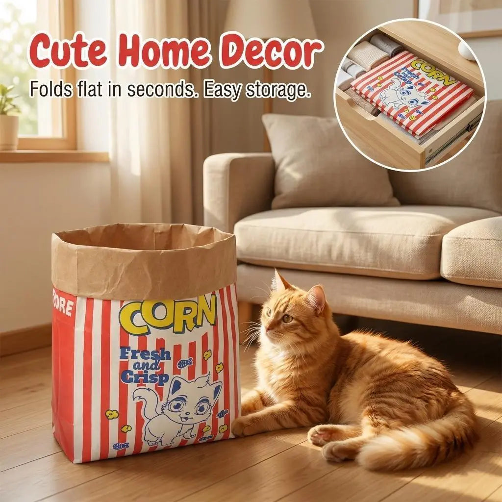 Giant Paper Crinkle Bag Tunnel for Indoor Cats - Collapsible 29.5 x 13.8 Inch Interactive Hideaway with Crinkle Sound for Kittens, Rabbits, and Ferrets