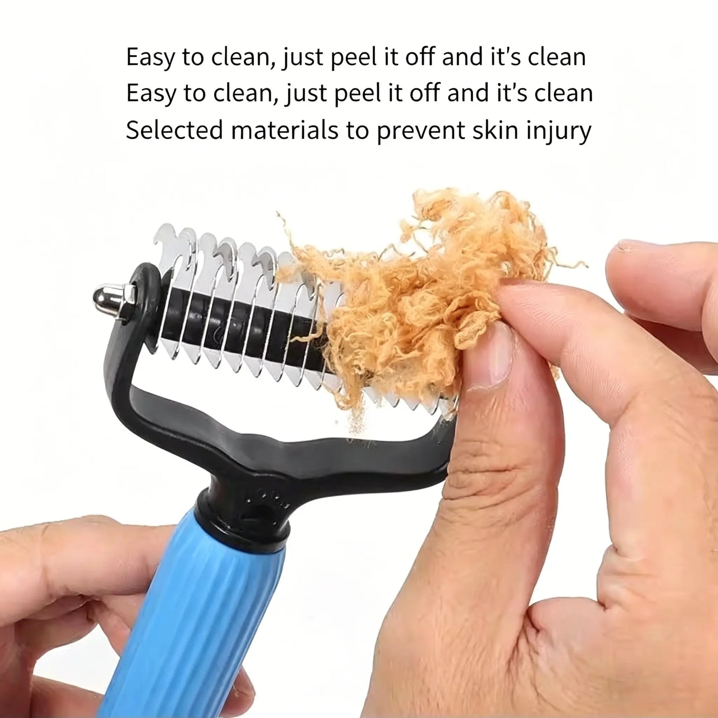 Professional Pet Detangling Comb and Double-Sided Grooming Brush for Dogs and Cats with One-Click Undercoat Rake for Shedding and Mats