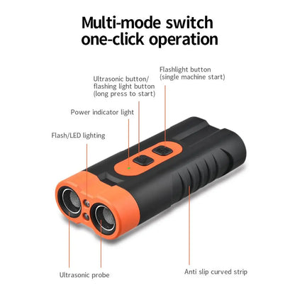 Upgraded Dual-Head Ultrasonic Dog Repeller and Bark Control Flashlight - Rechargeable Portable Device for Pet Owners and Dog Walkers